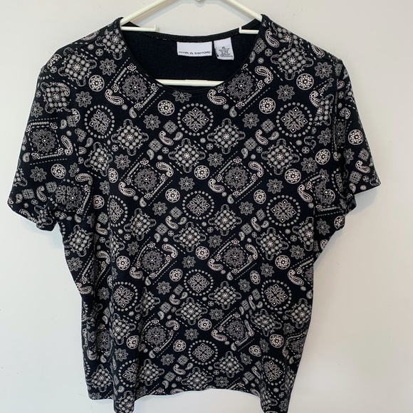 croft & barrow Tops - CROFT & BARROW SHORT SLEEVE ROUND NECK 100% COTTON TOP SIZE X-LARGE